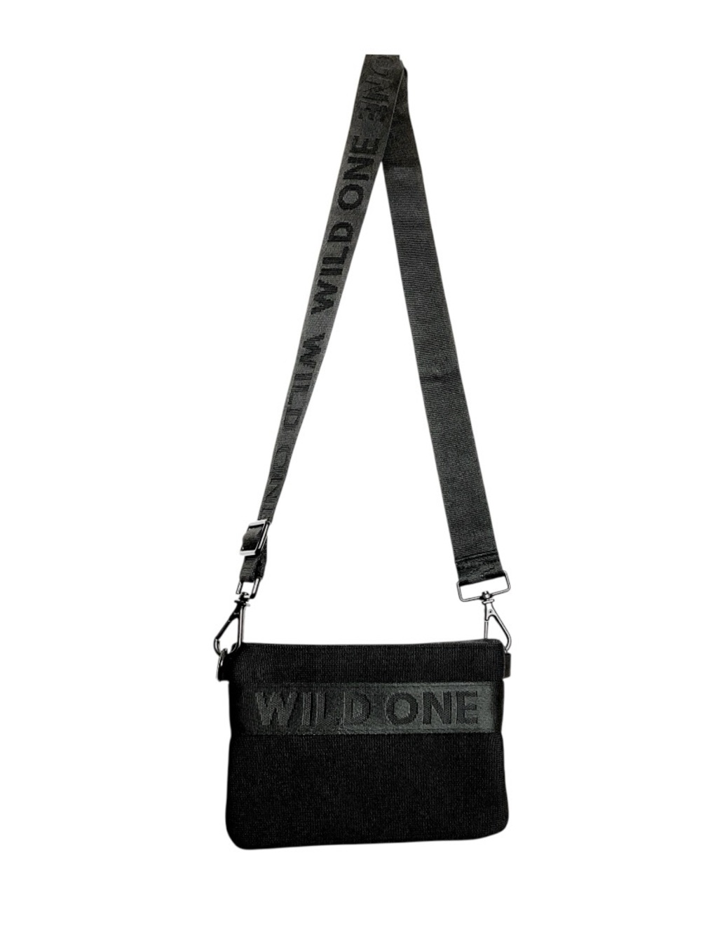 Wild One, Recycled Knit, Treat Pouch Bag for Dogs, Black